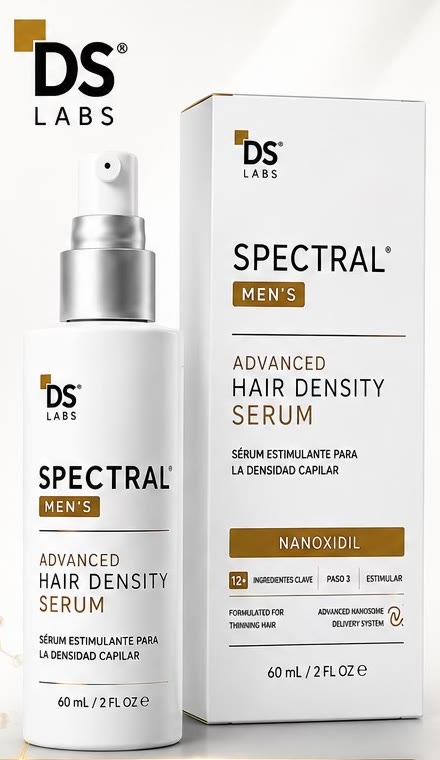 Frasco y caja de Spectral Men's Advanced Hair Density Serum, 60 mL